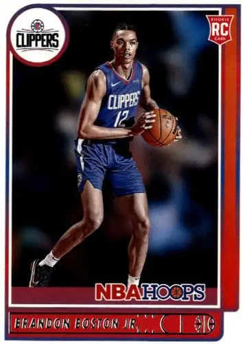 Original gloss Panini Hoops Brandon Boston Jr. rookie basketball card displayed
