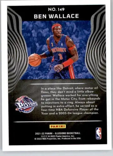 Ben Wallace Panini Illusions basketball card with original gloss from 2021-22 Pistons set