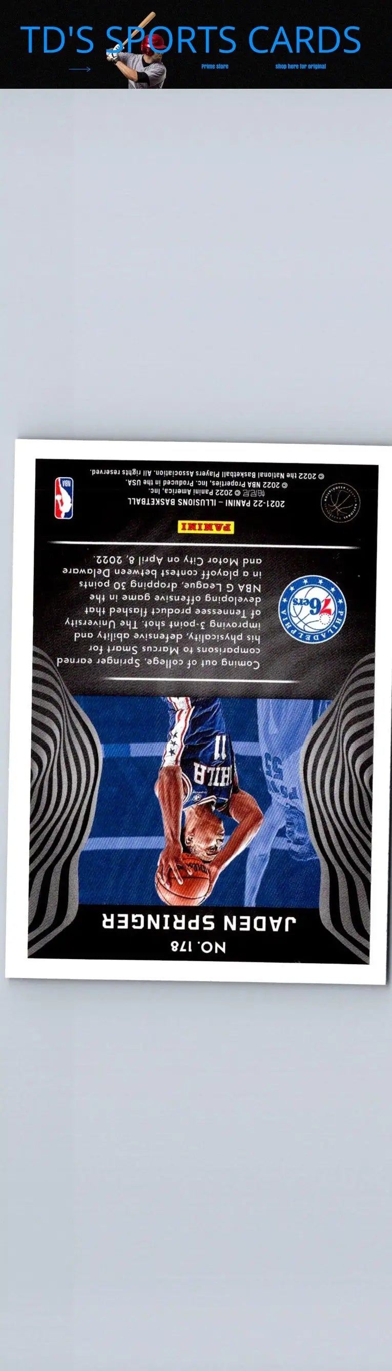Jaden Springer basketball card from Panini Illusions 2021-22 series