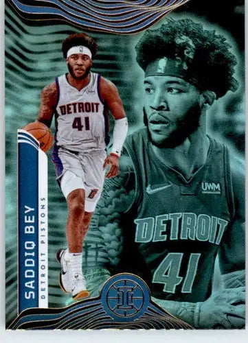 Original gloss Panini Illusions Saddiq Bey basketball card from 2021-22 Pistons series