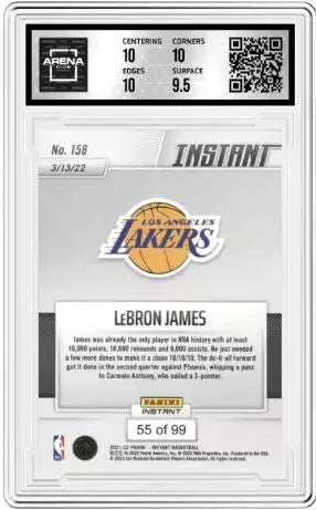 2021-22 Panini Instant Lebron James #294 Red Basketball Arena Club 10 - Basketball Card Single