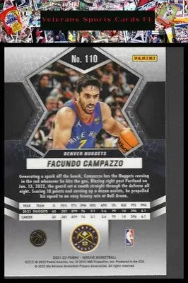 2021-22 Panini Mosaic #110 Facundo Campazzo