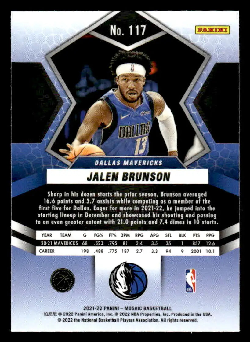 2021-22 Panini Mosaic #117 Jalen Brunson - Basketball Card Single
