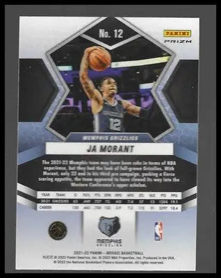 2021-22 Panini Mosaic #12 Ja Morant Green