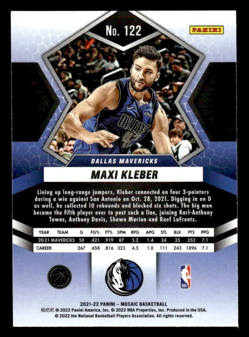 2021-22 Panini Mosaic #122 Maxi Kleber - Basketball Card Single