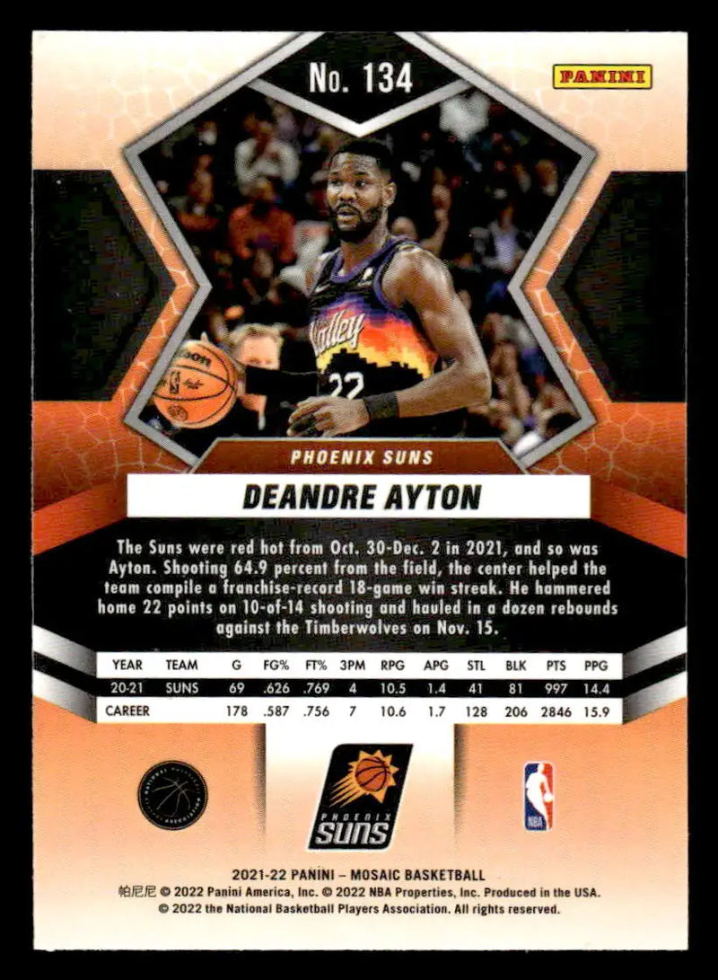 2021-22 Panini Mosaic #134 Deandre Ayton - Basketball Card Single