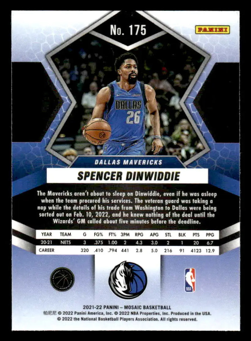 2021-22 Panini Mosaic #175 Spencer Dinwiddie - Basketball Card Single