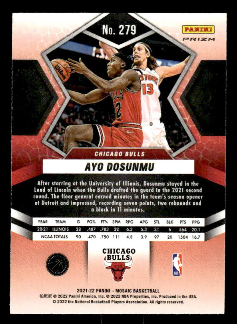 2021-22 Panini Mosaic #279 Ayo Dosunmu Mosaic - Basketball Card Single
