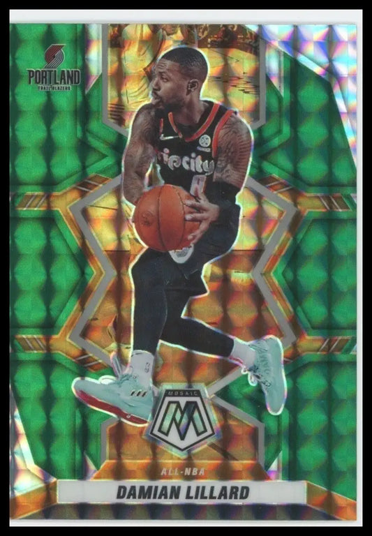 2021-22 Panini Mosaic - All-NBA Damian Lillard #287 Green Mosaic Prizm