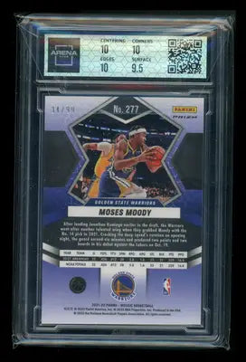 2021-22 Panini Mosaic Blue Mosaic Moses Moody #277 34/99 RC Arena Club 10 - Basketball Card Single