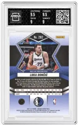 Slabbed 2021-22 Panini Mosaic Luka Dončić basketball card with 9.5 grade