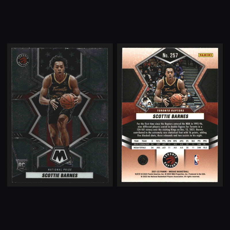 2021-22 Panini Mosaic Scottie Barnes #257 National Pride RC Toronto Raptors