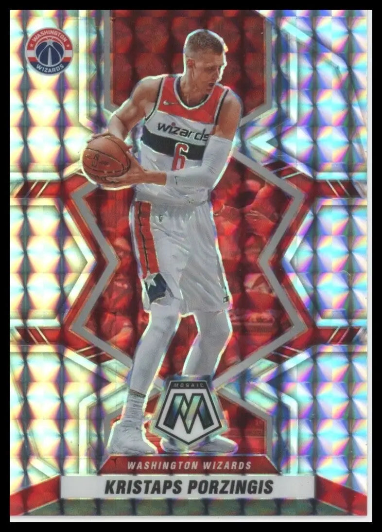 2021-22 Panini Mosaic Silver Mosaic Kristaps Porzingis #153 Washington Wizards - Basketball Card Single