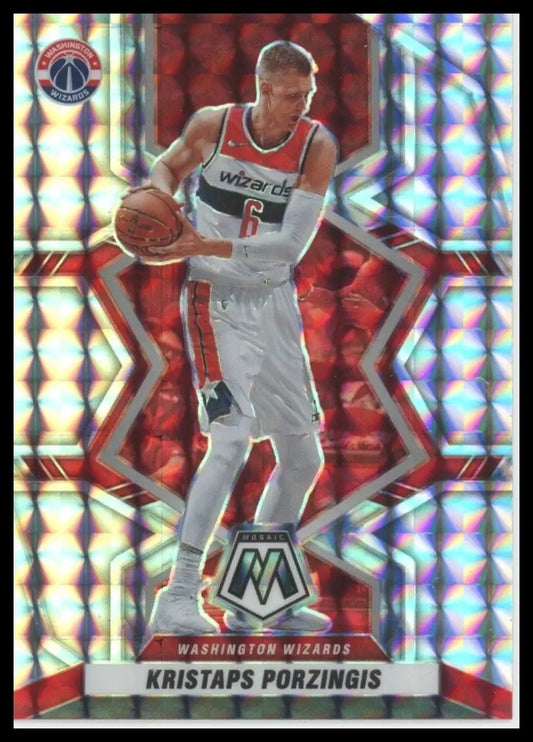 2021-22 Panini Mosaic Silver Mosaic Kristaps Porzingis #153 Washington Wizards - Basketball Card Single