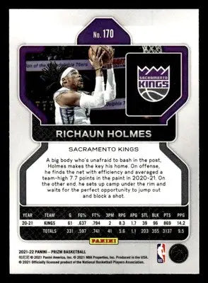 2021-22 Panini Prizm #170 Richaun Holmes Base Sacramento Kings