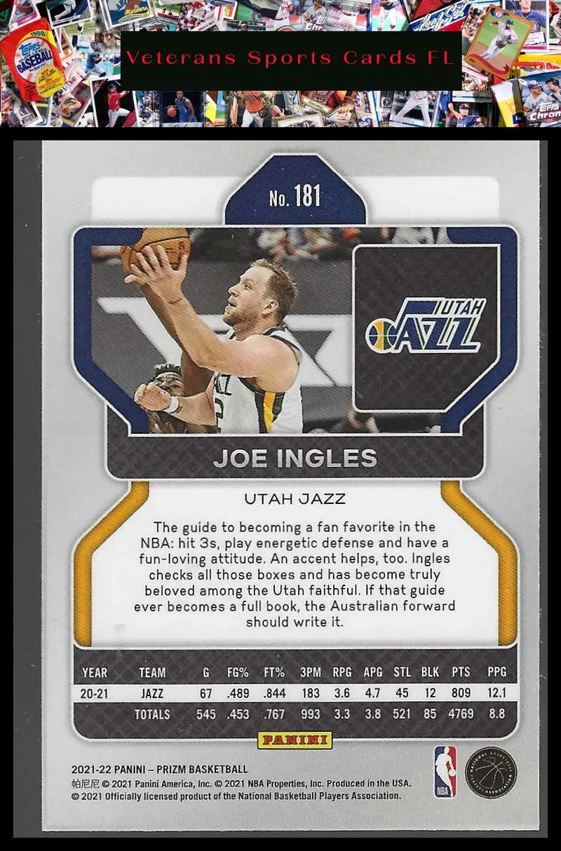 2021-22 Panini Prizm #180 Reggie Bullock - Basketball Card Single