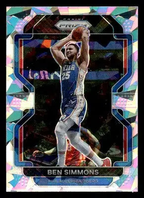 2021-22 Panini Prizm #199 Ben Simmons Silver Cracked Ice Prizm 76ers - Basketball Card Single