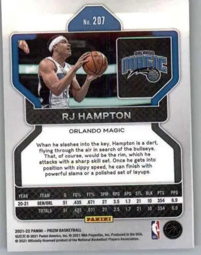 Original gloss Panini Prizm RJ Hampton basketball card displayed by Simply Sandoval