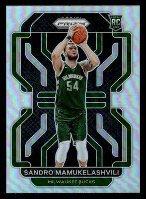2021-22 Panini Prizm #293 Sandro Mamukelashvili Silver Prizm RC Milwaukee Bucks - Basketball Card Single