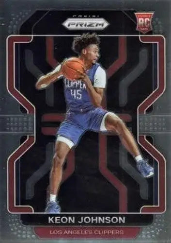 Panini Prizm Keon Johnson basketball card with original gloss from 2021-22 Clippers edition