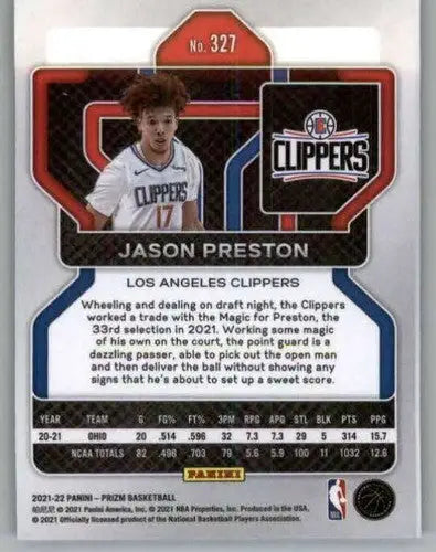 2021-22 Panini Prizm #327 Jason Preston NM-MT Clippers ID:49386 - Basketball Card Single