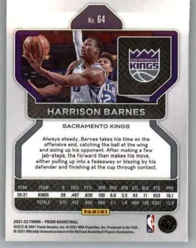 2021-22 Panini Prizm #64 Harrison Barnes NM-MT Sac Kings ID:75343 - Basketball Card Single