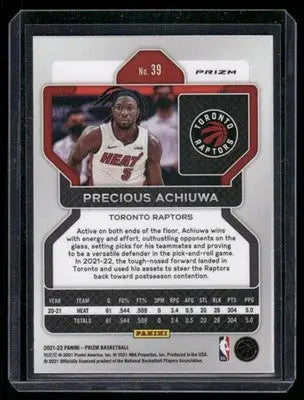 2021-22 Panini Prizm Basketball Precious Achiuwa #39 Basketball - Basketball Card Single