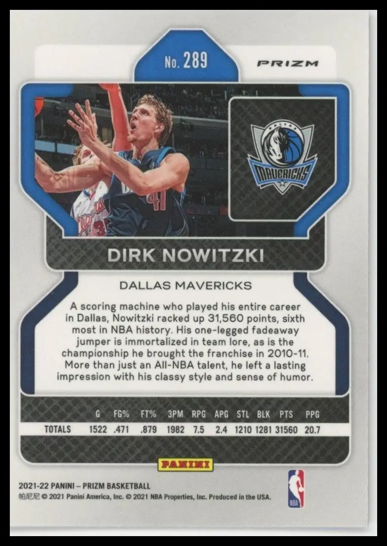 2021-22 Panini Prizm - Dirk Nowitzki #289 Red Ice Prizm