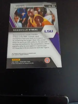 2021-22 Panini Prizm Draft Picks - Shaquille O’Neal #84. LSU. NRMT+ - Basketball Card Single