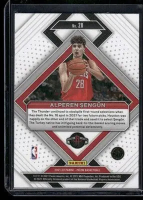 2021-22 Panini Prizm Emergent Alperen Şengün #EM-28 RC Basketball - Basketball Card Single