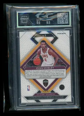 2021-22 Panini Prizm Emergent Silver Prizm Evan Mobley #9 RC Arena Club 9.5 - Basketball Card Single