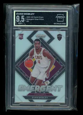 2021-22 Panini Prizm Emergent Silver Prizm Evan Mobley #9 RC Arena Club 9.5 - Basketball Card Single