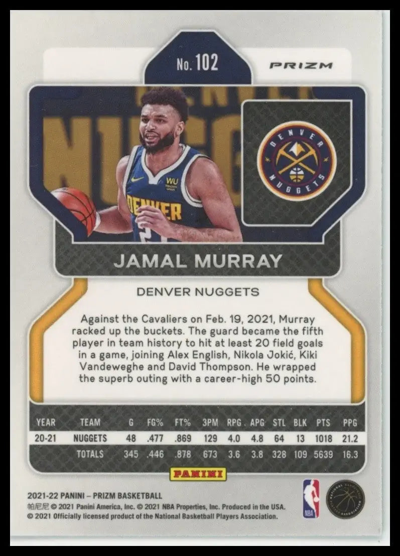 2021-22 Panini Prizm - Jamal Murray #102 Green Prizm