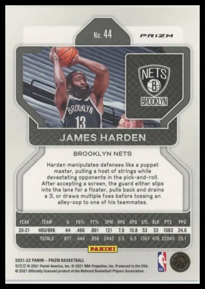 2021-22 Panini Prizm - James Harden #44 Red White & Blue Prizm