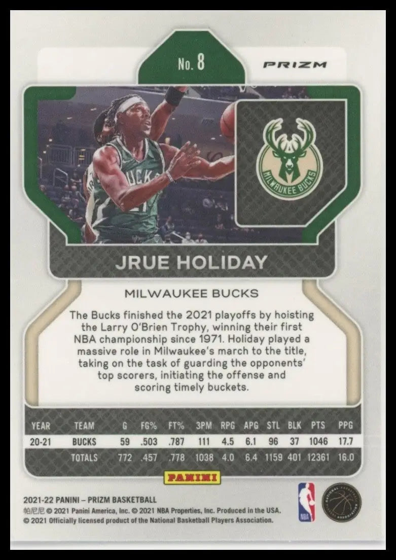 2021-22 Panini Prizm - Jrue Holiday #8 Ruby Wave Prizm