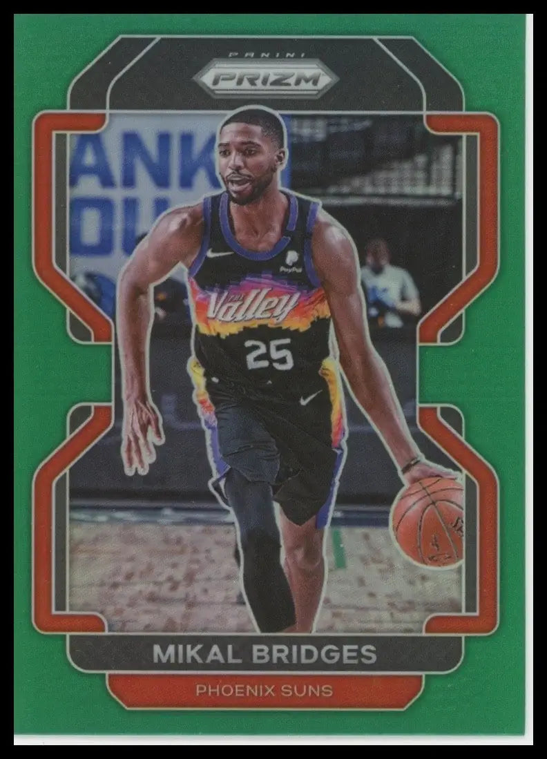 2021-22 Panini Prizm - Mikal Bridges #27 Green Prizm - Basketball Card Single
