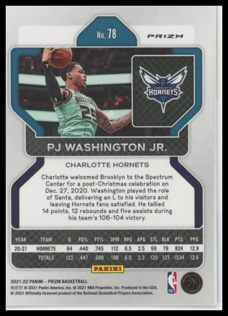2021-22 Panini Prizm - PJ Washington Jr. #78 Red White & Blue Prizm