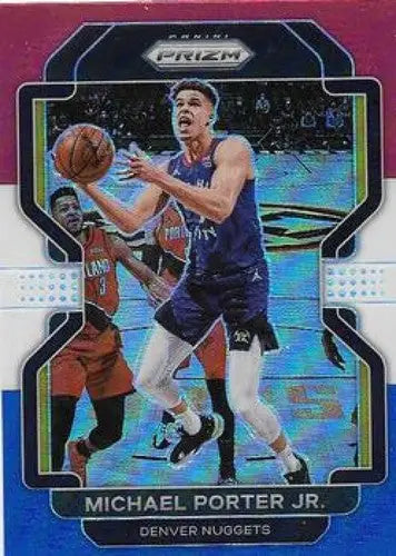 2021-22 Panini Prizm Prizms Red White and Blue #164 Michael Porter Jr N ID:72680 - Basketball Card Single