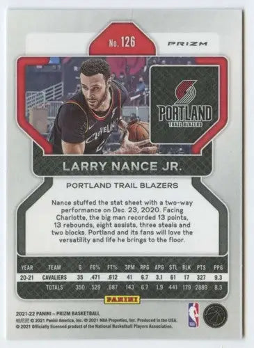 Basketball trading card featuring Larry Nance Jr from Panini Prizm with original gloss