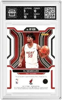 Graded Prizm RJ Nembhard rookie penmanship basketball trading card, Panini Prizm series