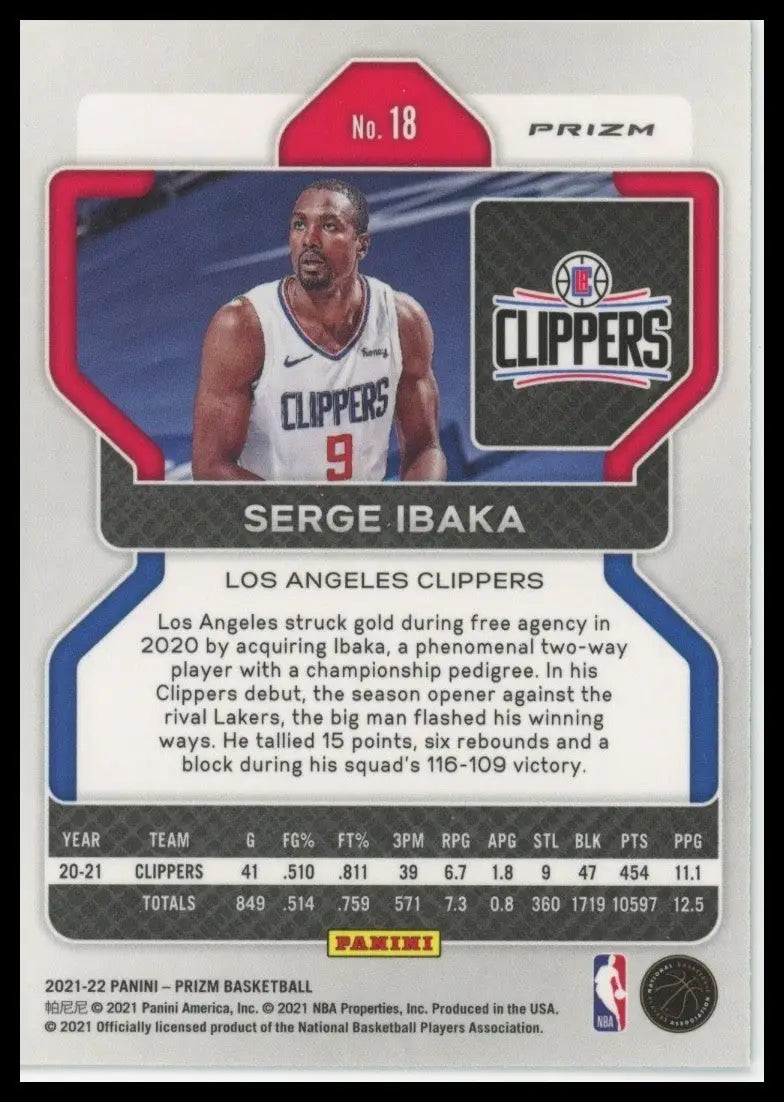 2021-22 Panini Prizm - Serge Ibaka #18 Green Prizm