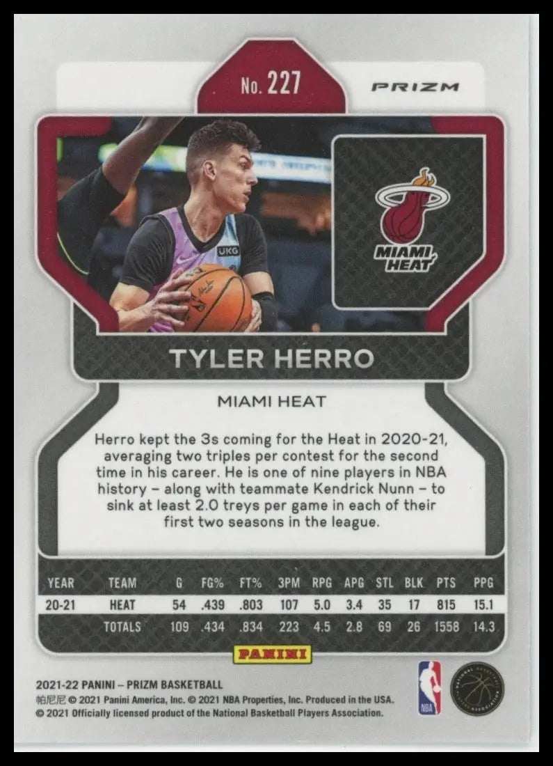 2021-22 Panini Prizm - Tyler Herro #227 Silver Prizm