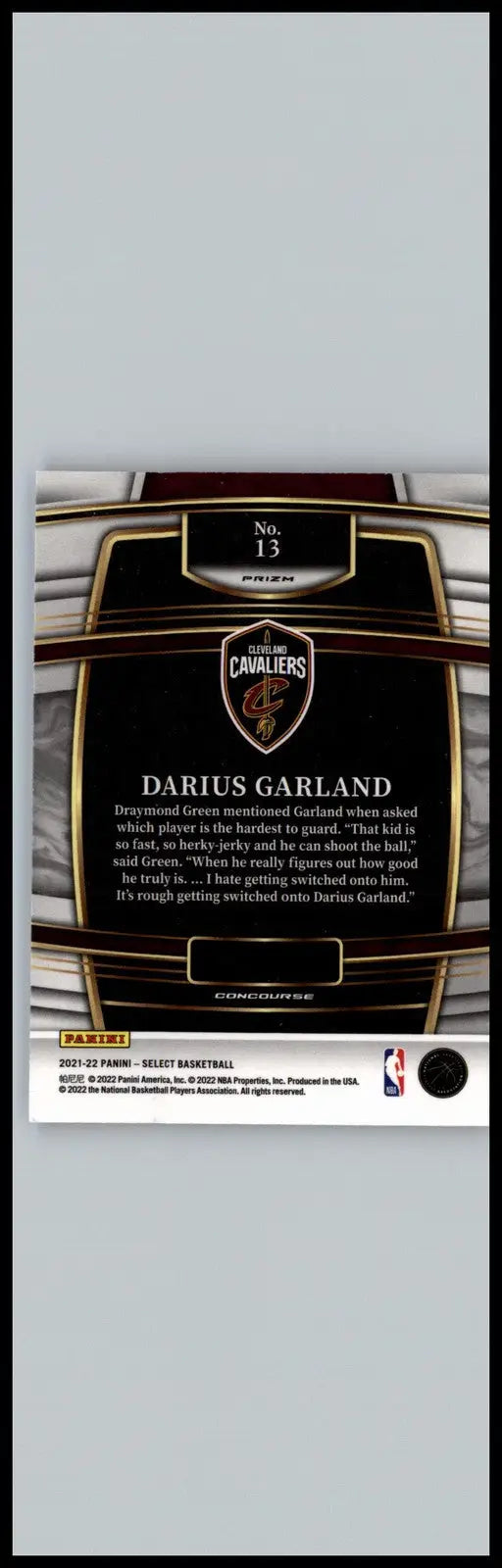 2021-22 Panini Select #13 Darius Garland Blue (Retail Base) Cleveland Cavaliers - Basketball Card Single