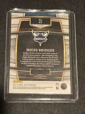 2021-22 Panini Select #42 Miles Bridges Orange Flash Prizms - Basketball Card Single