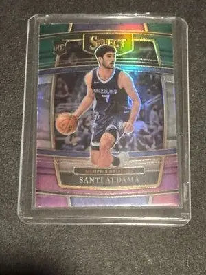 2021-22 Panini Select #64 Santi Aldama Green White Purple Prizms - Basketball Card Single