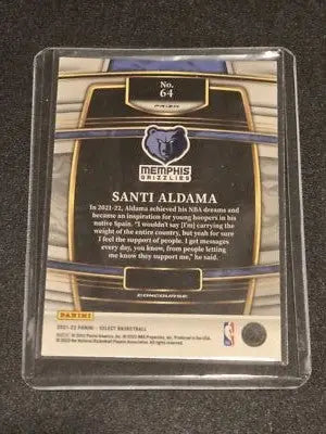 2021-22 Panini Select #64 Santi Aldama Green White Purple Prizms - Basketball Card Single