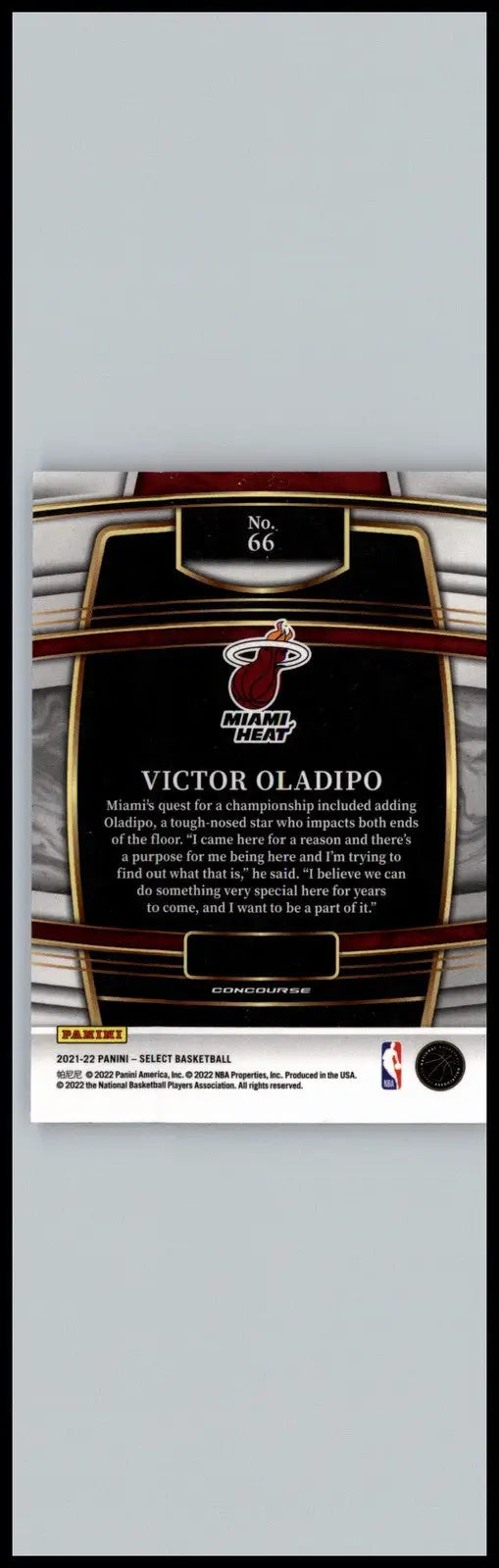 2021-22 Panini Select #66 Victor Oladipo Blue (Retail Base) Miami Heat - Basketball Card Single
