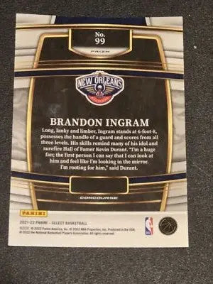 2021-22 Panini Select #99 Brandon Ingram Orange Flash Prizms - Basketball Card Single