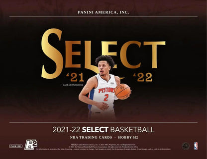Promotional image for 2021/22 Panini Select Basketball with Cade Cunningham rookie jersey autographs and black disco design