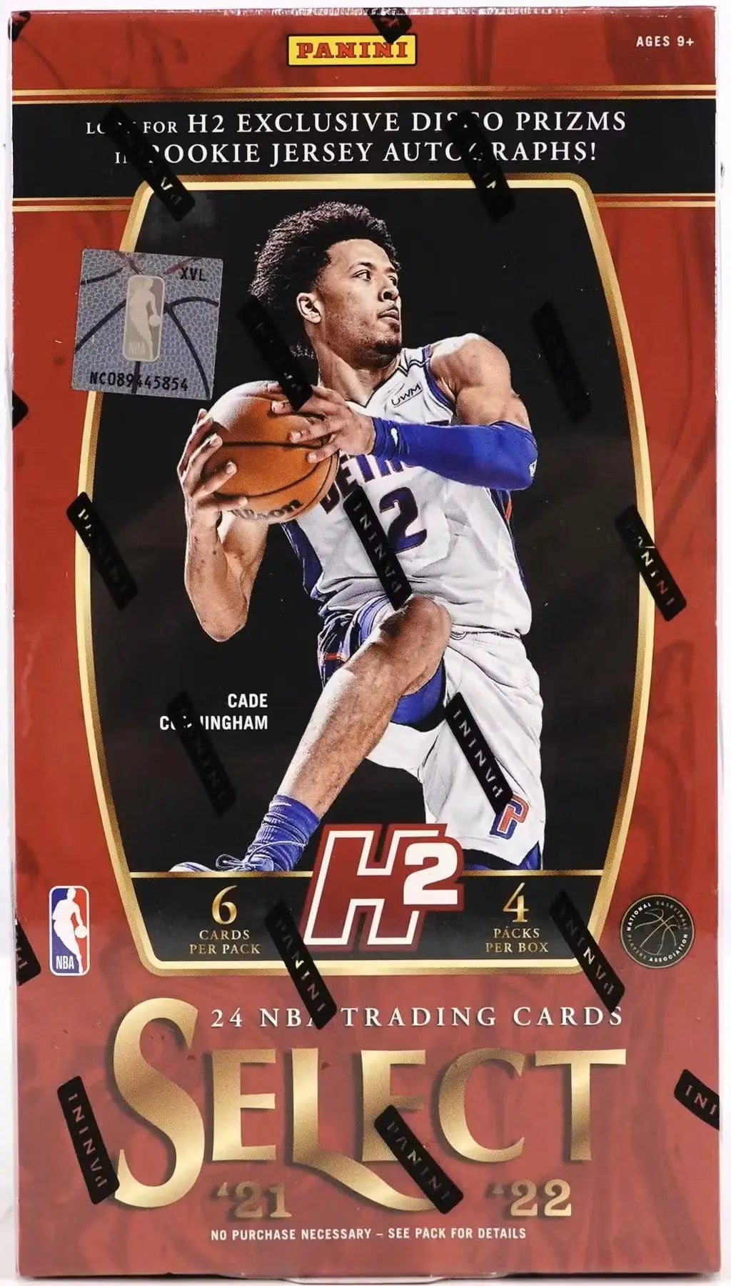 Sealed 2021/22 Panini Select Basketball box with rookie jersey autographs and black disco design